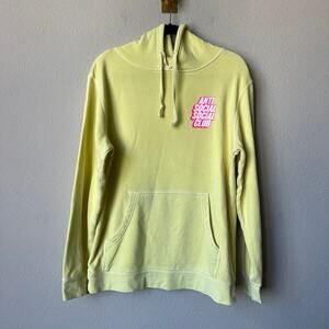 Anti Social Social Club Yellow Neon Pink Logo Hoodie Size S